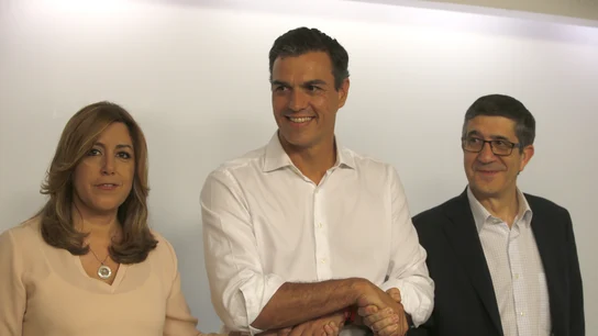 Pedro Sánchez, Patxi López y Susana Díaz Pedro Sánchez, Patxi López y Susana Díaz