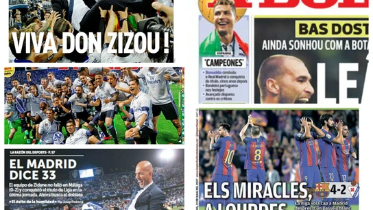 Las portadas de los medios internacionales tras la victoria del Real Madrid en la Liga Las portadas de los medios internacionales tras la victoria del Real Madrid en la Liga