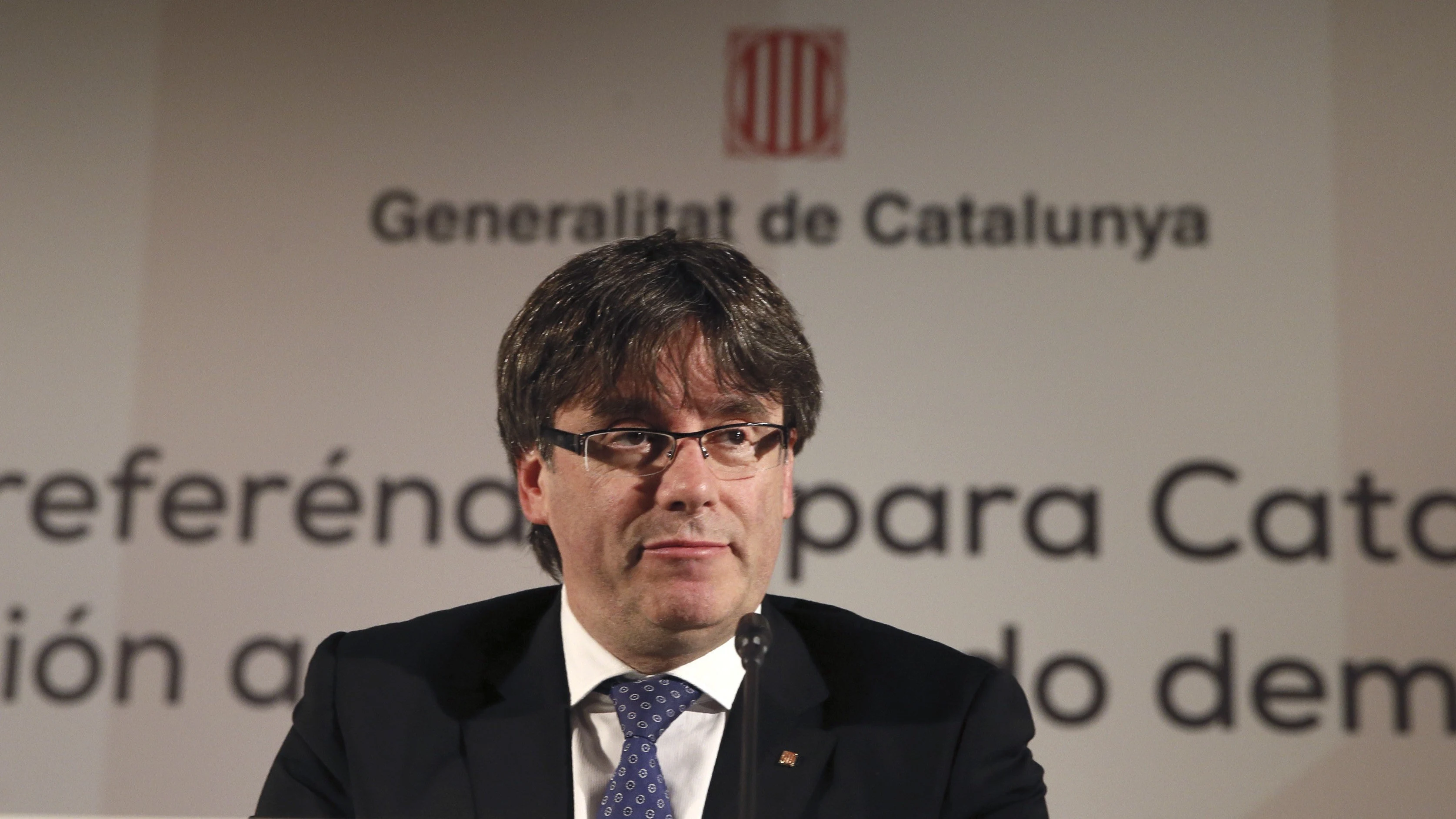 Carles Puigdemont en un acto en Madrid