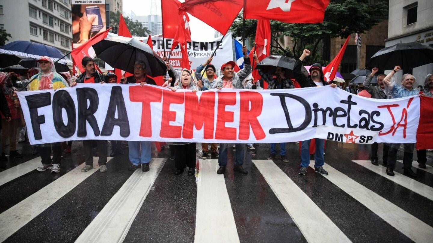 Manifestaci&oacute;n en Brasil contra Michel Temer