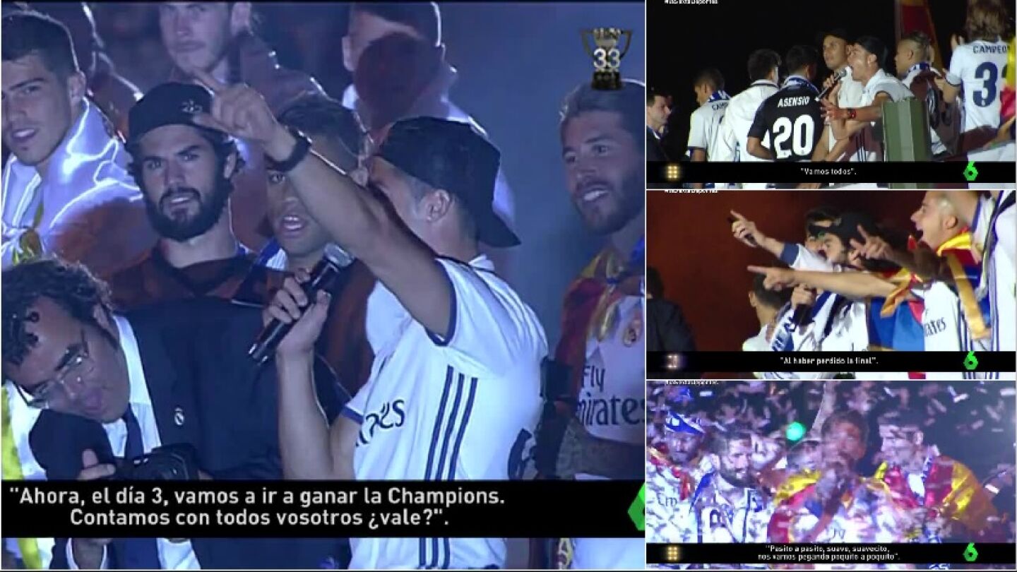 La fiesta del Madrid en Cibeles