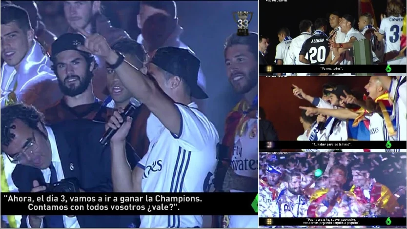 La fiesta del Madrid en Cibeles