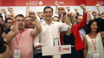 El vencedor de las primarias socialistas, Pedro Sánchez