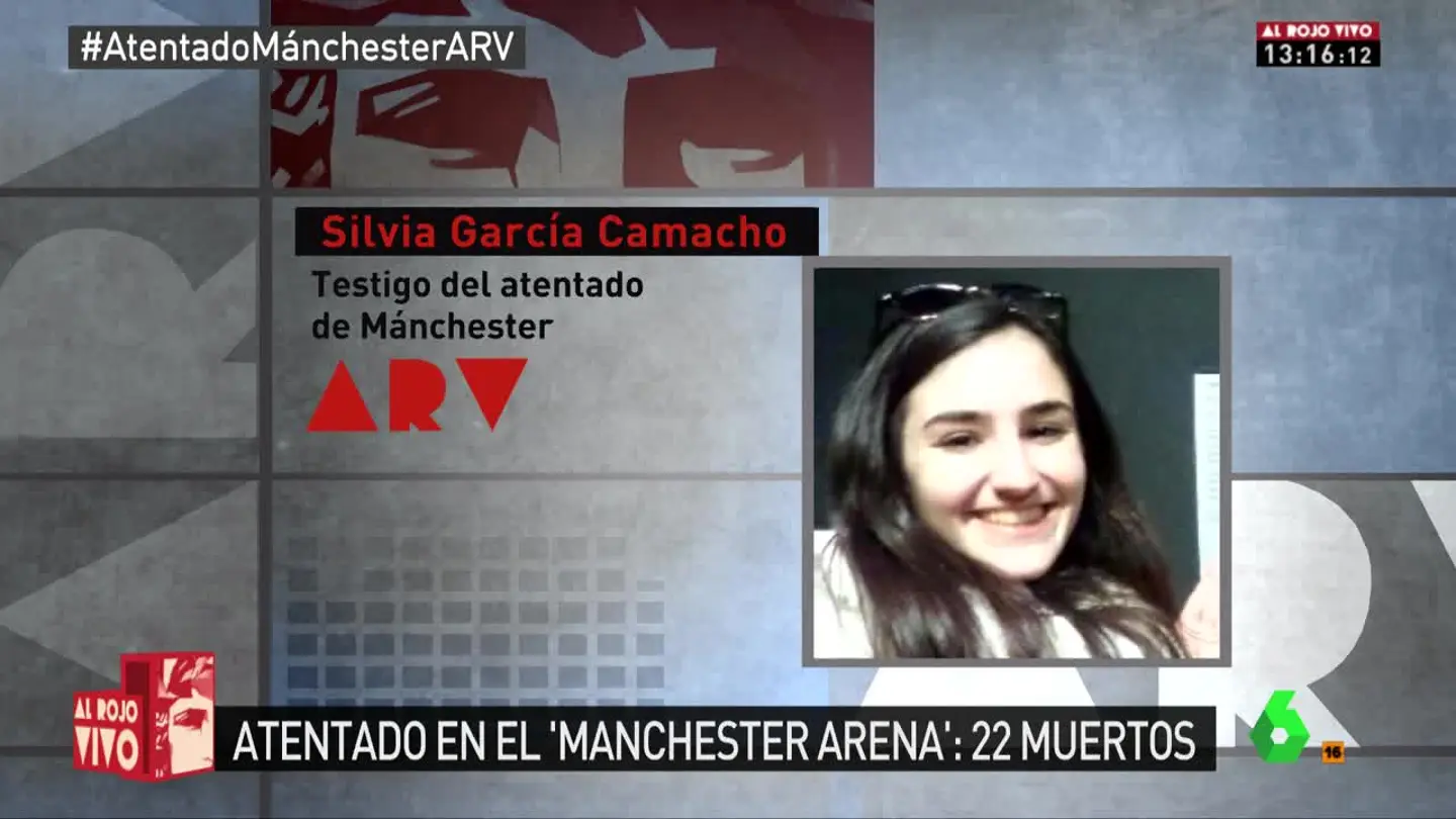Silvia García, testigo del atentado en Manchester Silvia García, testigo del atentado en Manchester