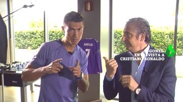 Josep Pedrerol entrevista a Cristiano Ronaldo en 'Jugones'