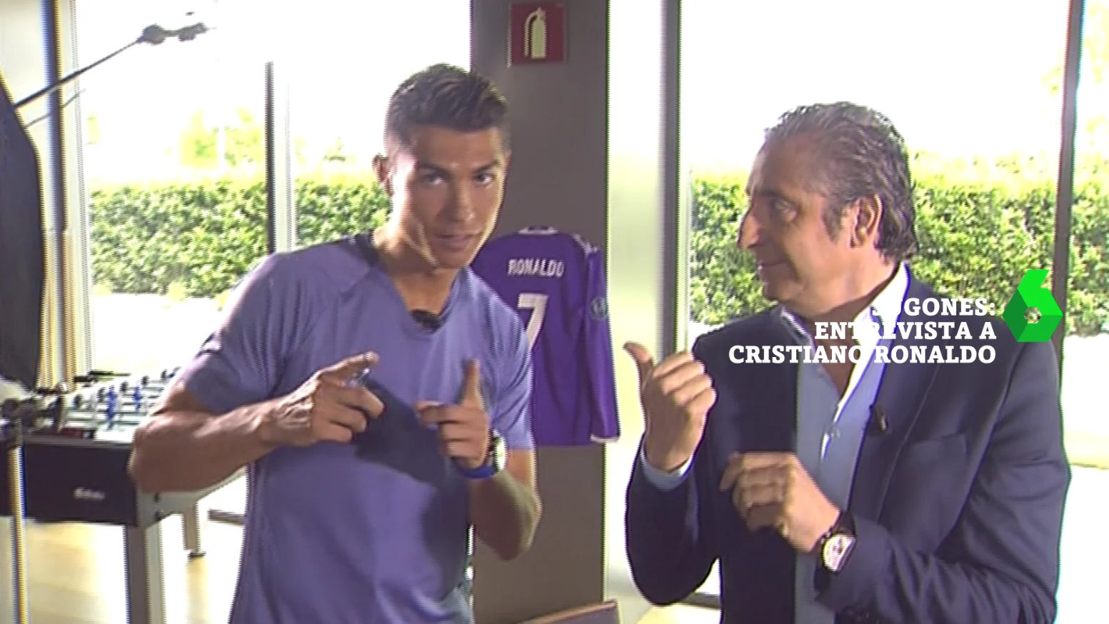 Josep Pedrerol entrevista a Cristiano Ronaldo en 'Jugones'