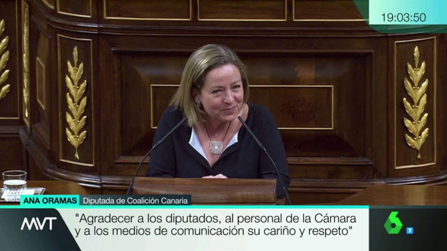 Frame 27.016278 de: Ana Oramas se ve obligada a ir al Congreso el mismo d&iacute;a de la muerte de su padre para que los PGE salgan adelante