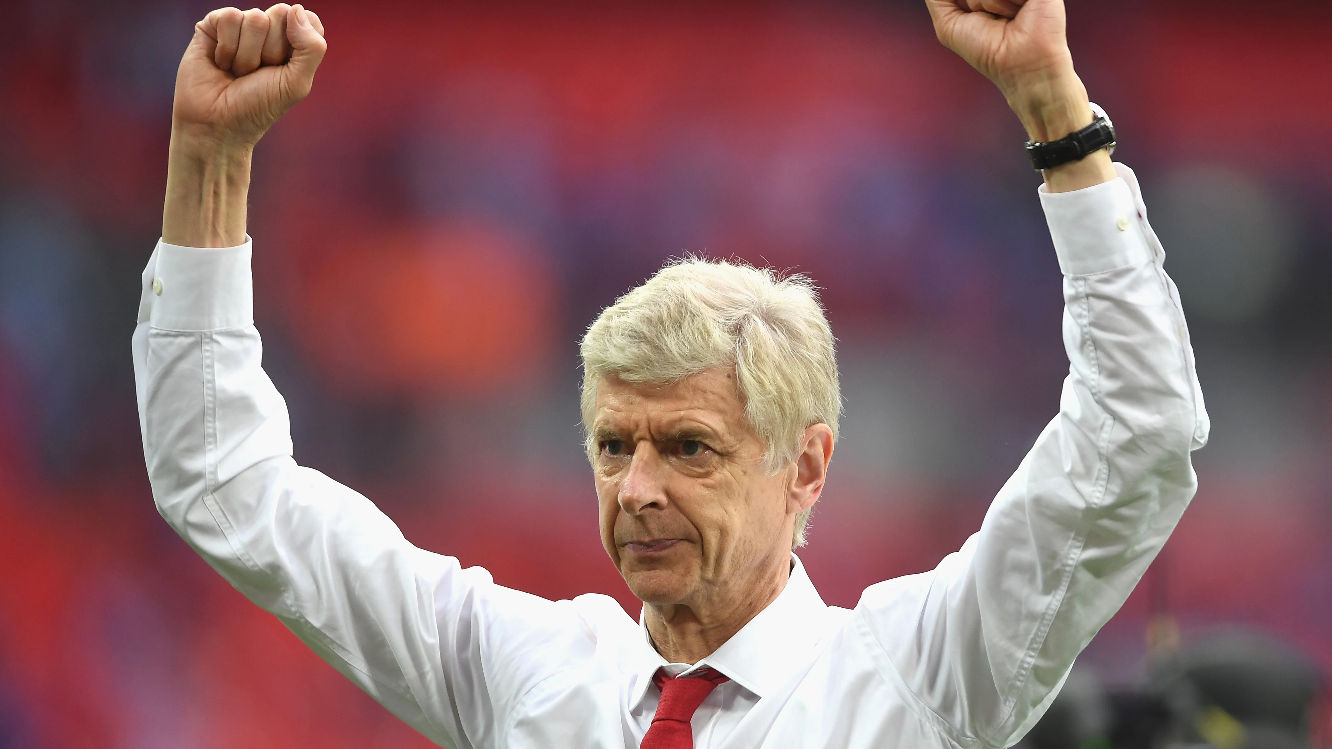 Arsene Wenger celebra una victoria del Arsenal