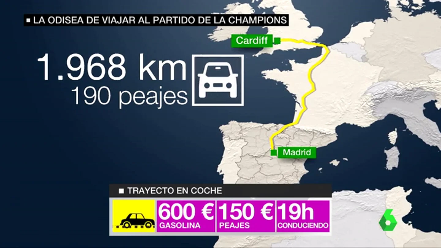 Frame 41.471929 de: La odisea de viajar a Cardiff para la final de la Champions: ¿cuánto cuesta el viaje? Frame 41.471929 de: La odisea de viajar a Cardiff para la final de la Champions: ¿cuánto cuesta el viaje?