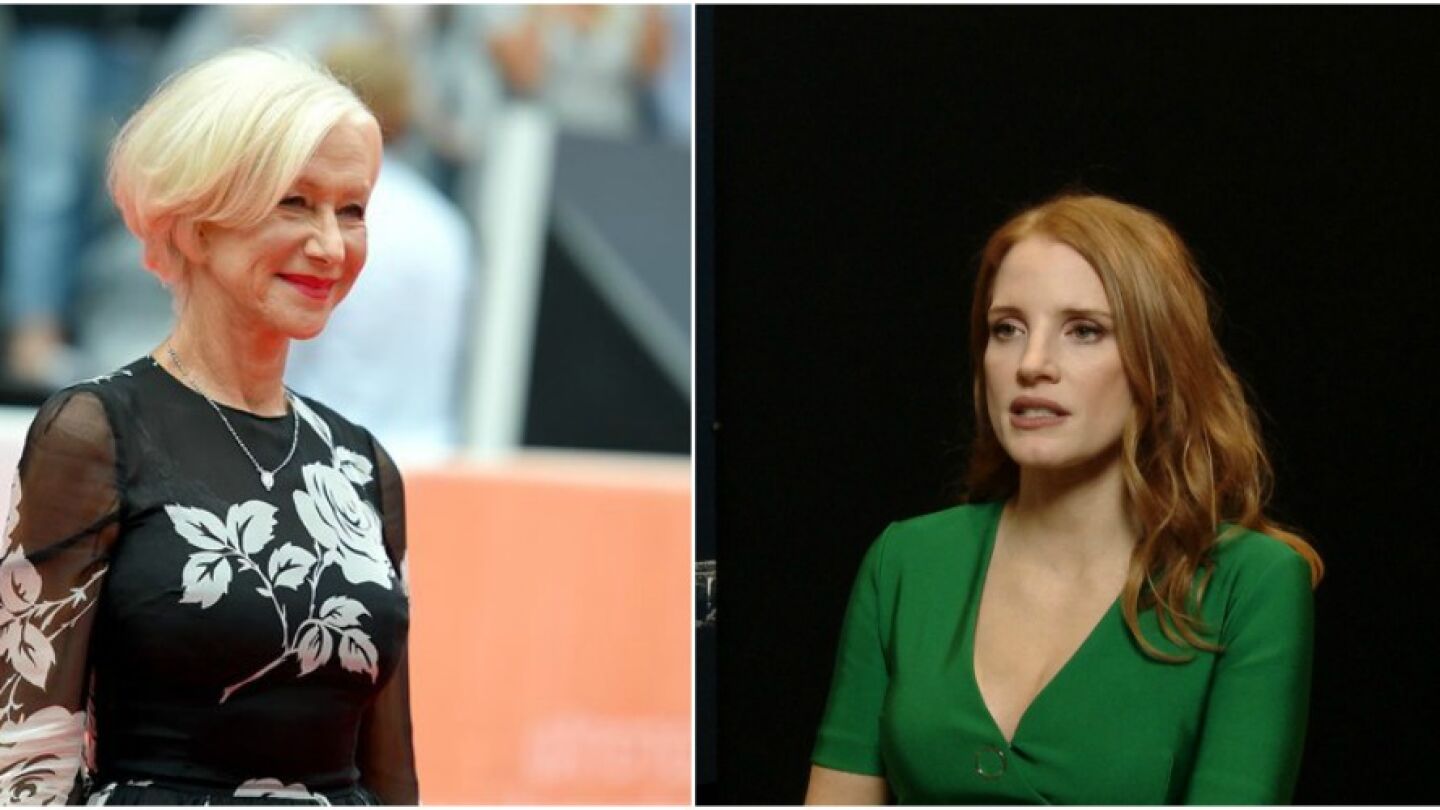 Las actrices Helen Mirren y Jessica Chastain