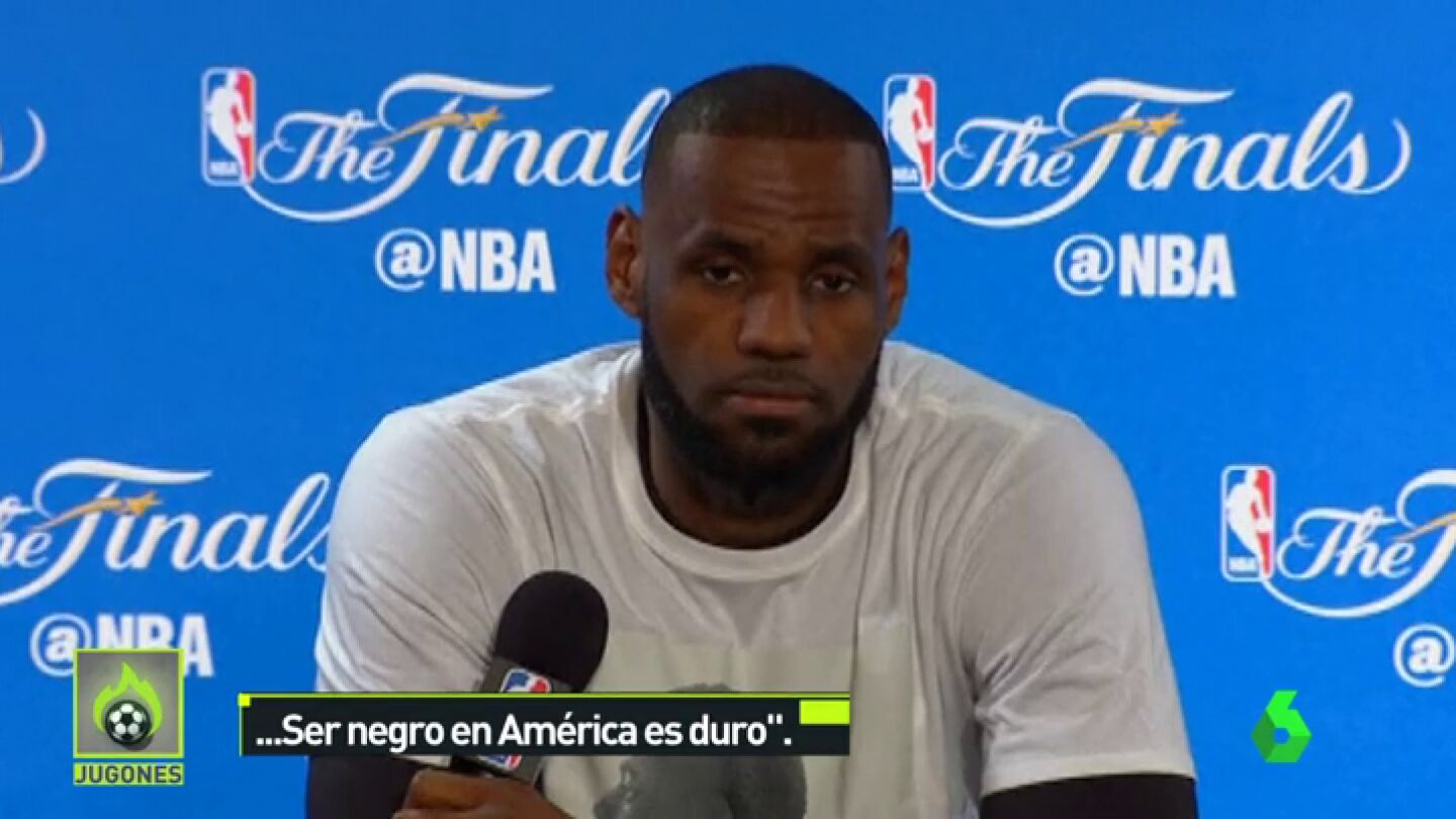 Frame 13.545773 de: LeBron James, tras las pintadas racistas en su casa: "Ser negro en Am&eacute;rica es duro"