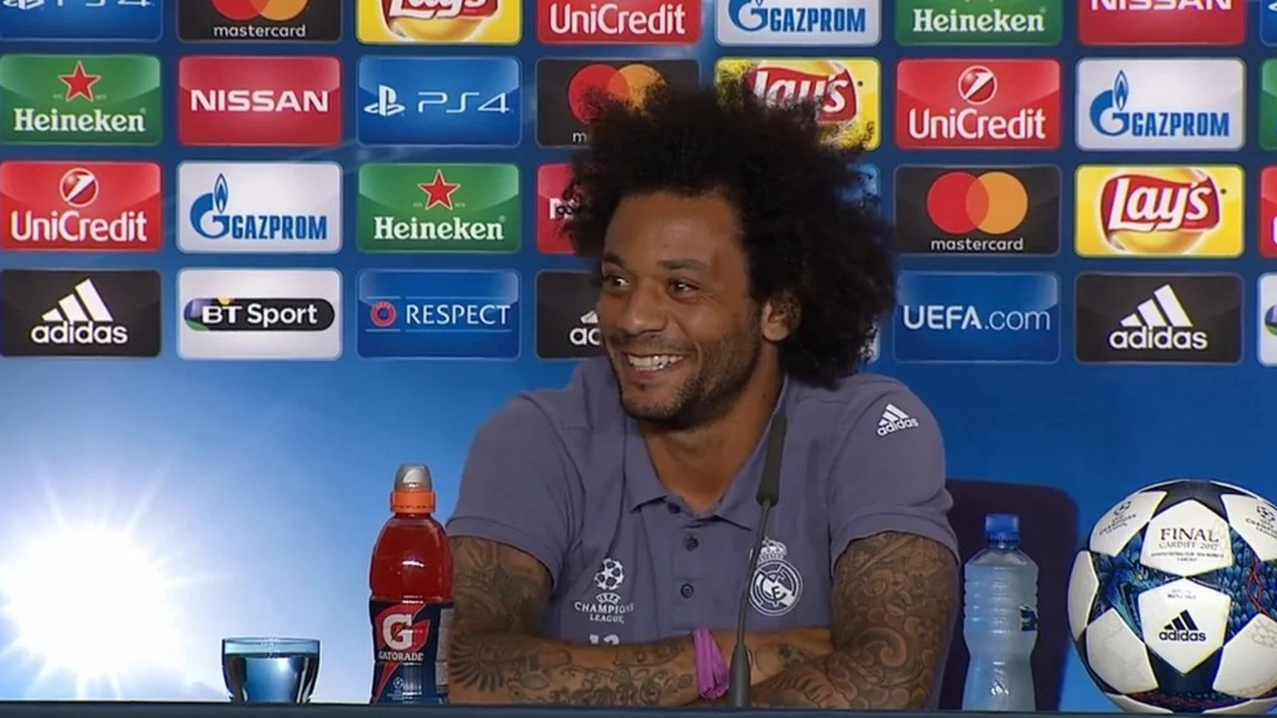 Marcelo, sonriente durante la rueda de prensa Marcelo, sonriente durante la rueda de prensa