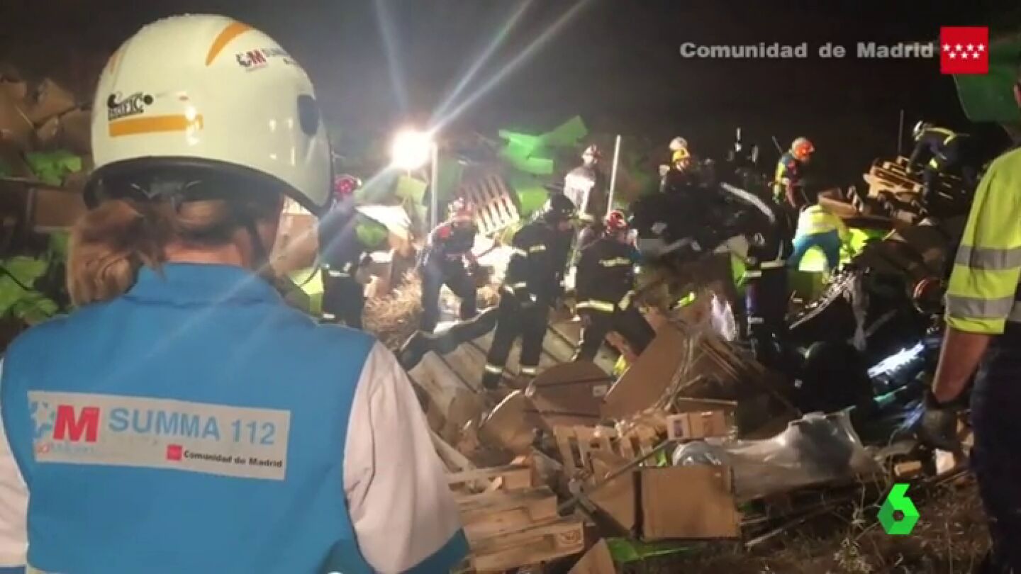 La carga del cami&oacute;n que ha aplastado al conductor