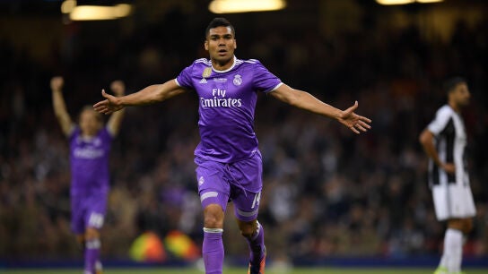Casemiro celebrando su gol a la Juventus