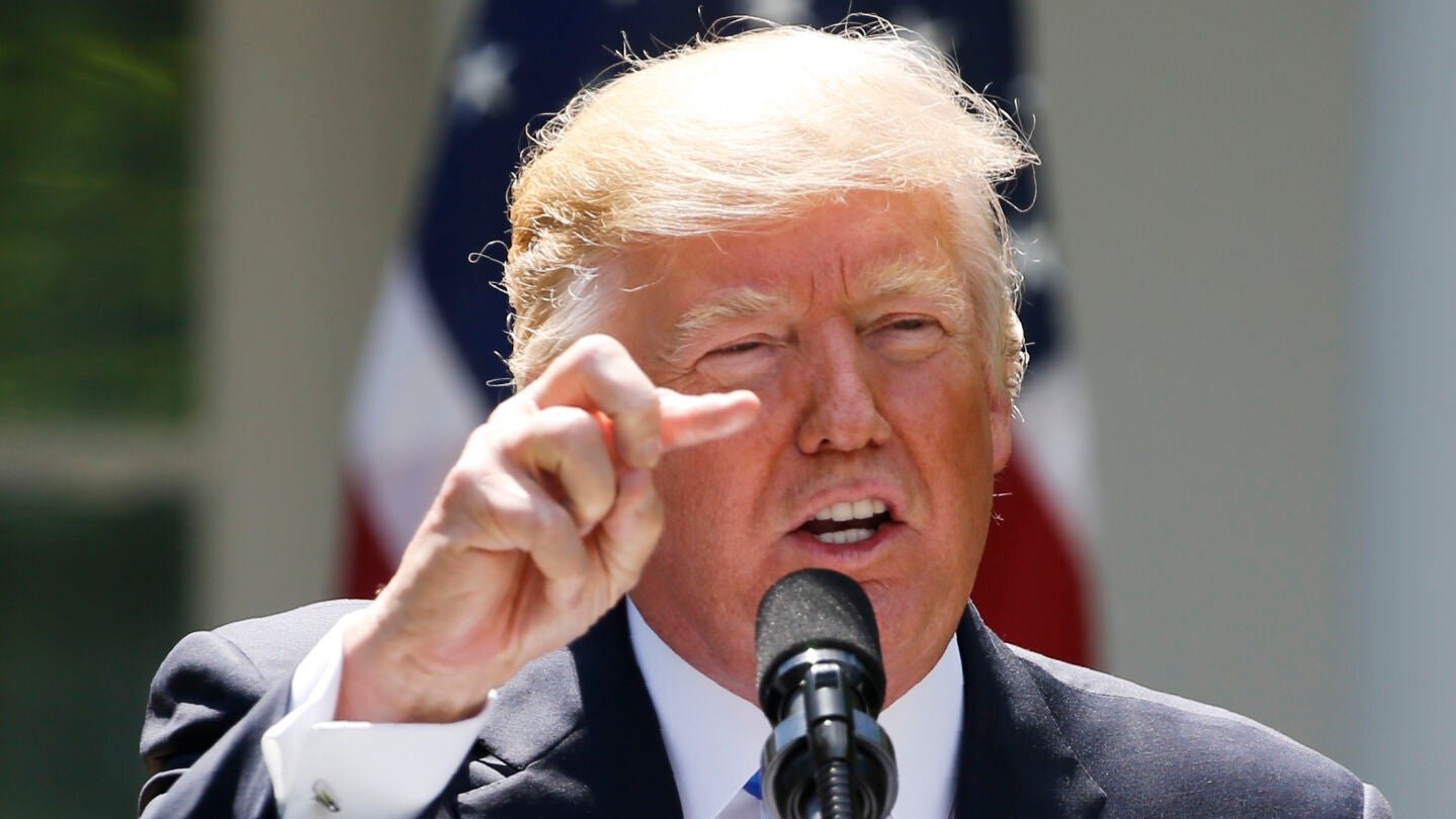 Donald Trump durante una rueda de prensa