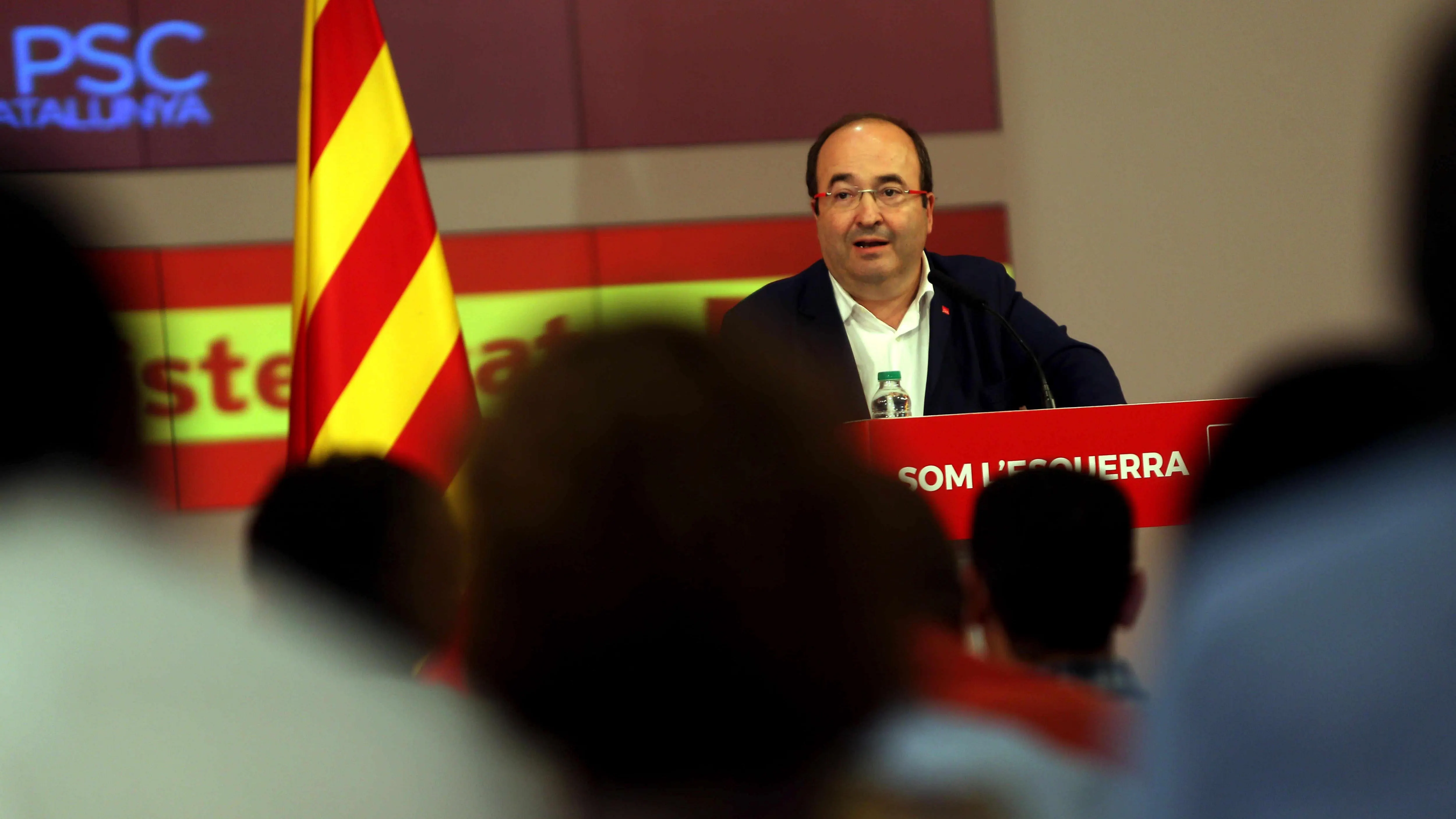 Miquel Iceta durante su intervención en la reunión de la delegación del PSC Iceta