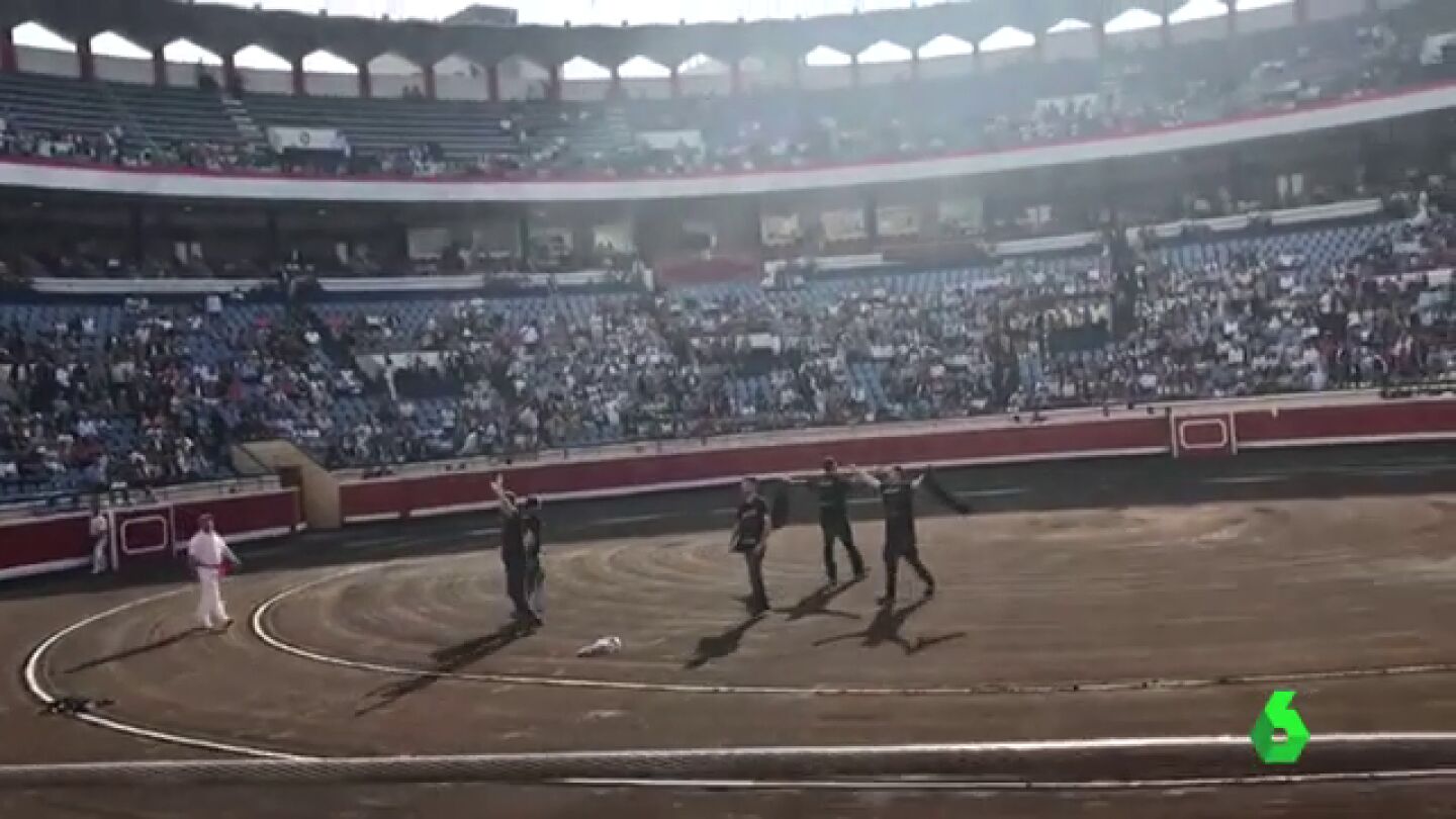 Frame 1.625138 de: Protesta antitaurina en la plaza de toros de Bilbao