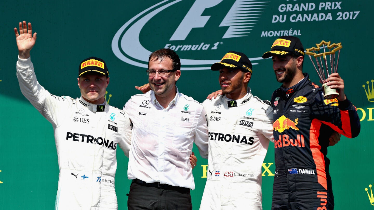 Bottas, Hamilton y Ricciardo, en el podio de Canad&aacute;