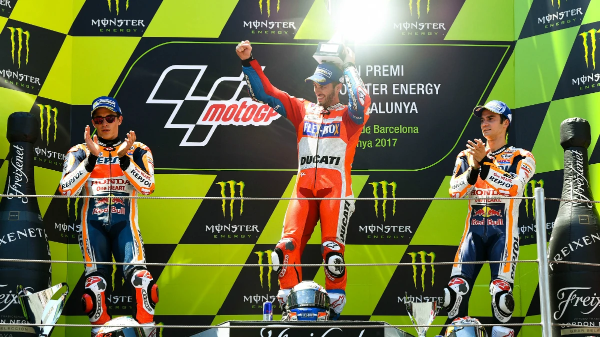 Dovizioso, en el podio de Cataluña