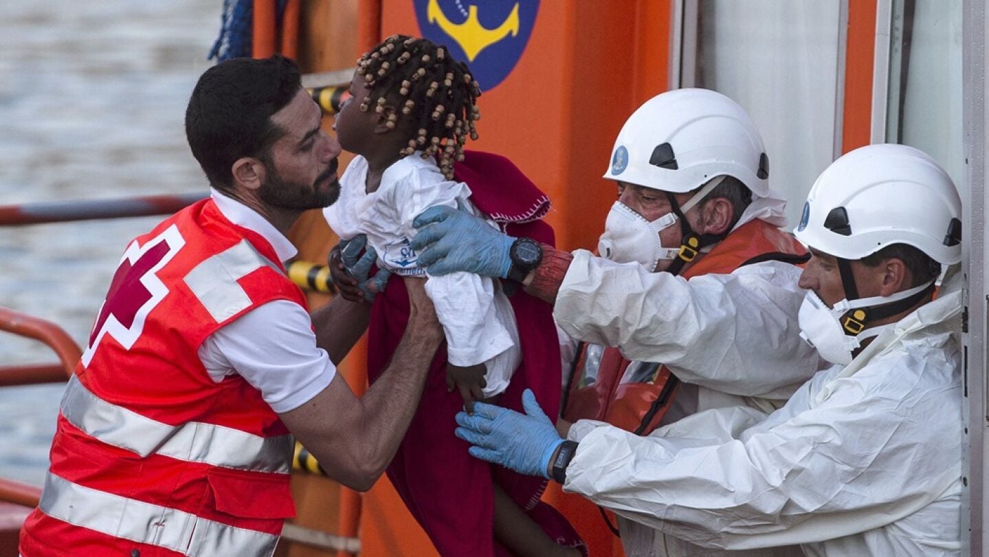 Imagen de archivo del rescate de un menor migrante