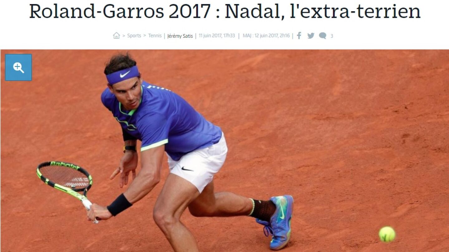 La portada de Le Parisien tras el décimo Roland Garros de Nadal