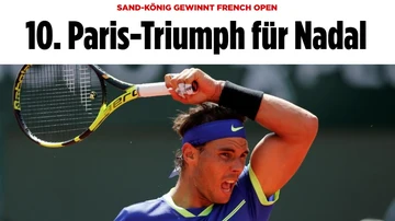 La portada de Bild tras el décimo Roland Garros