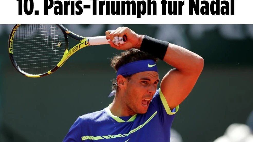 La portada de Bild tras el décimo Roland Garros