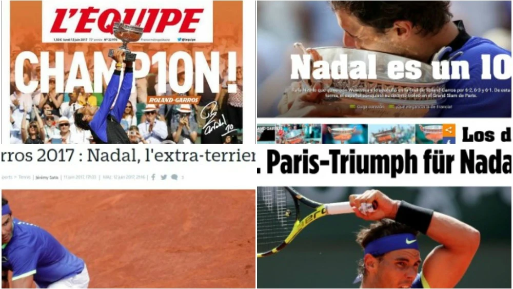 Las portadas de los medios tras el Roland Garros de Nadal Las portadas de los medios tras el Roland Garros de Nadal
