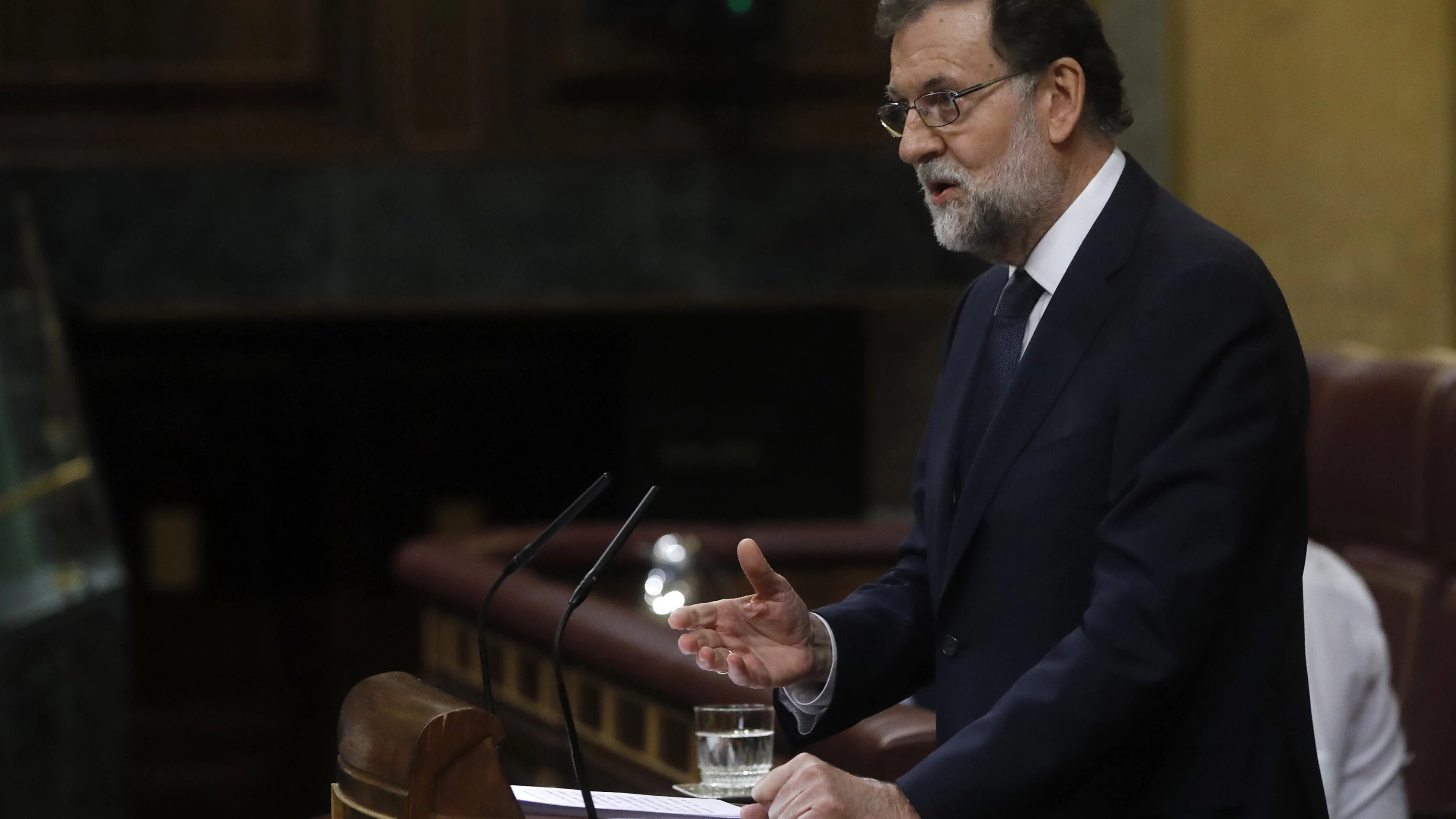 El presidente del Gobierno, Mariano Rajoy, durante su intervención