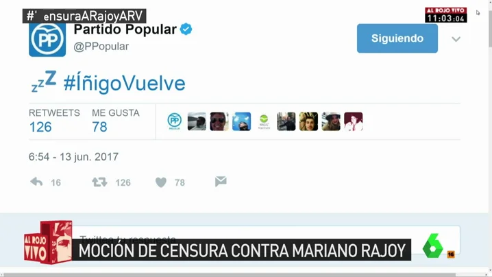 Mensaje del PP a través de Twitter