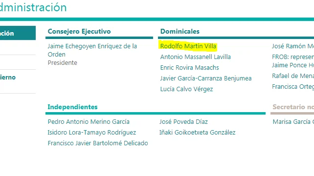 Consejo de administración de Sareb