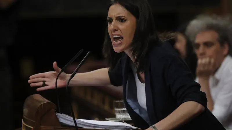 Irene Montero en su discurso durante el debate de moción de censura