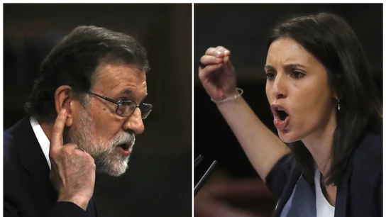 El presidente del Gobierno, Mariano Rajoy, y la portavoz de Unidos de Podemos, Irene Montero El presidente del Gobierno, Mariano Rajoy, y la portavoz de Unidos de Podemos, Irene Montero