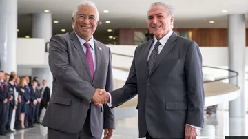 Antonio Costa (izq), primer ministro de Portugal, y Michel Temer (dcha), presidente de Brasil