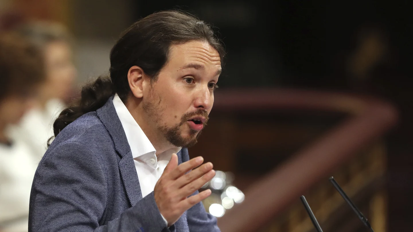 El líder de Podemos, Pablo Iglesias, durante su intervención El líder de Podemos, Pablo Iglesias, durante su intervención