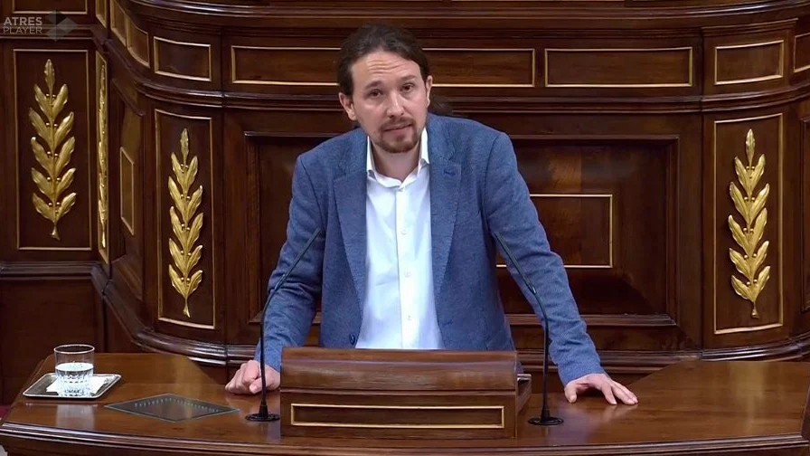 Pablo Iglesias durante su intervenci&oacute;n
