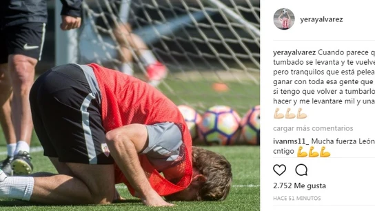 Mensaje de Yeray Álvarez en su instagram Mensaje de Yeray Álvarez en su instagram