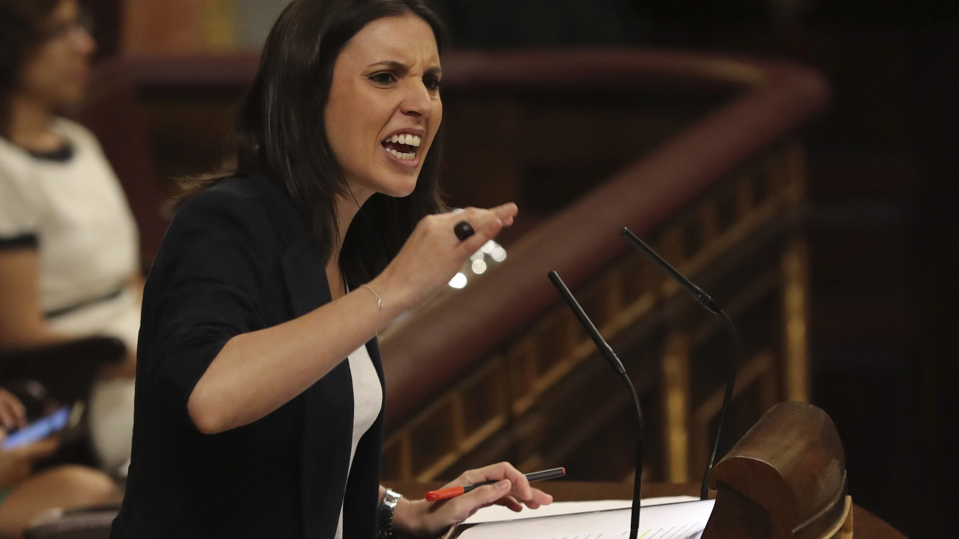 Irene Montero durante su intervención