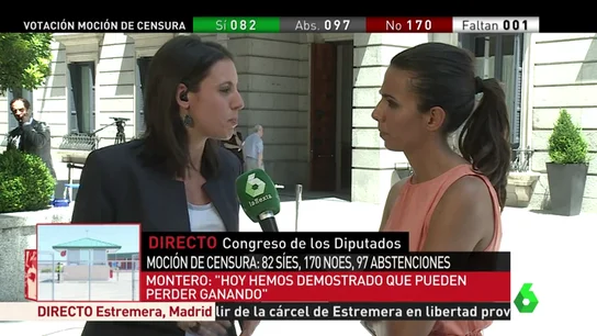 Irene Montero hablando con Ana Pastor Irene Montero hablando con Ana Pastor