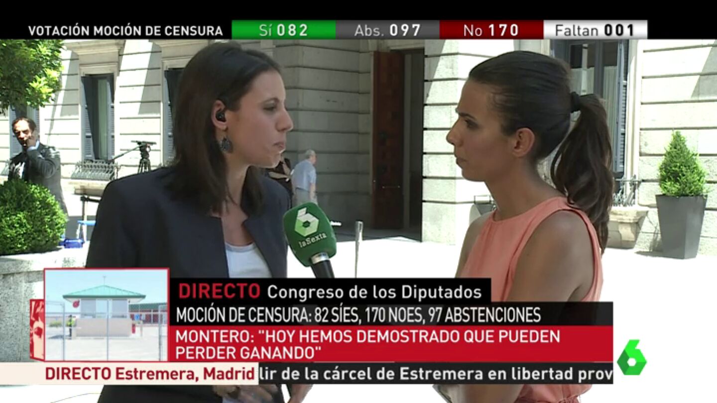 Irene Montero hablando con Ana Pastor