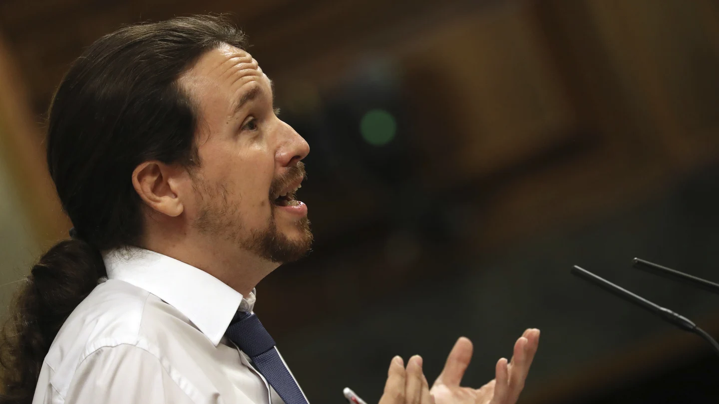 El líder de Podemos, Pablo Iglesias, durante su intervención El líder de Podemos, Pablo Iglesias, durante su intervención