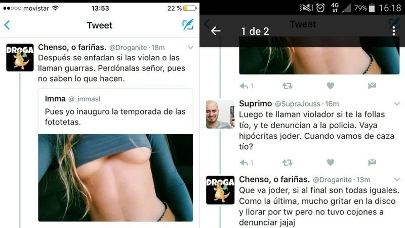 Capturas de pantalla de Twitter