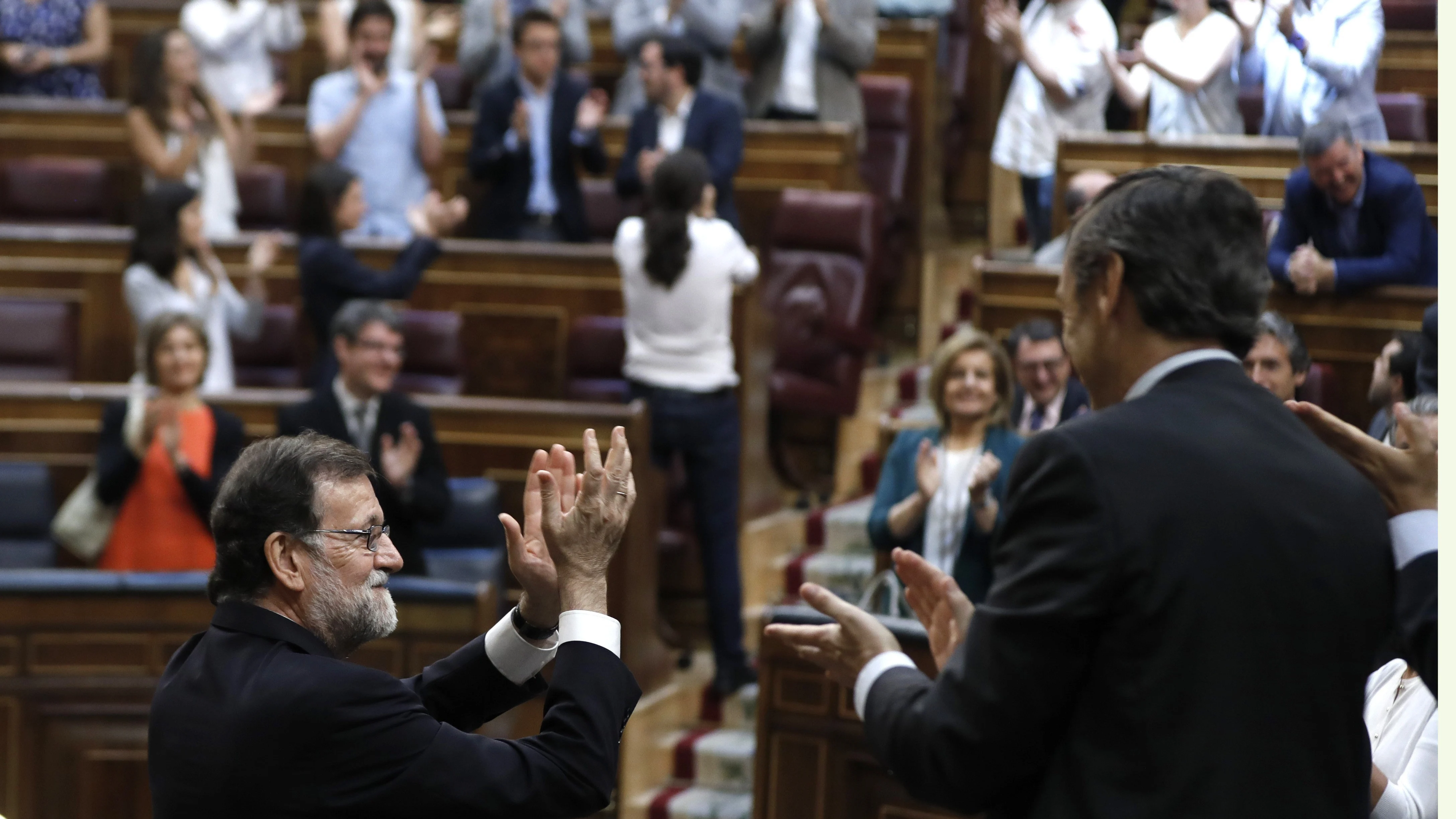 Mariano Rajoy y Pablo Iglesias, al término del debate