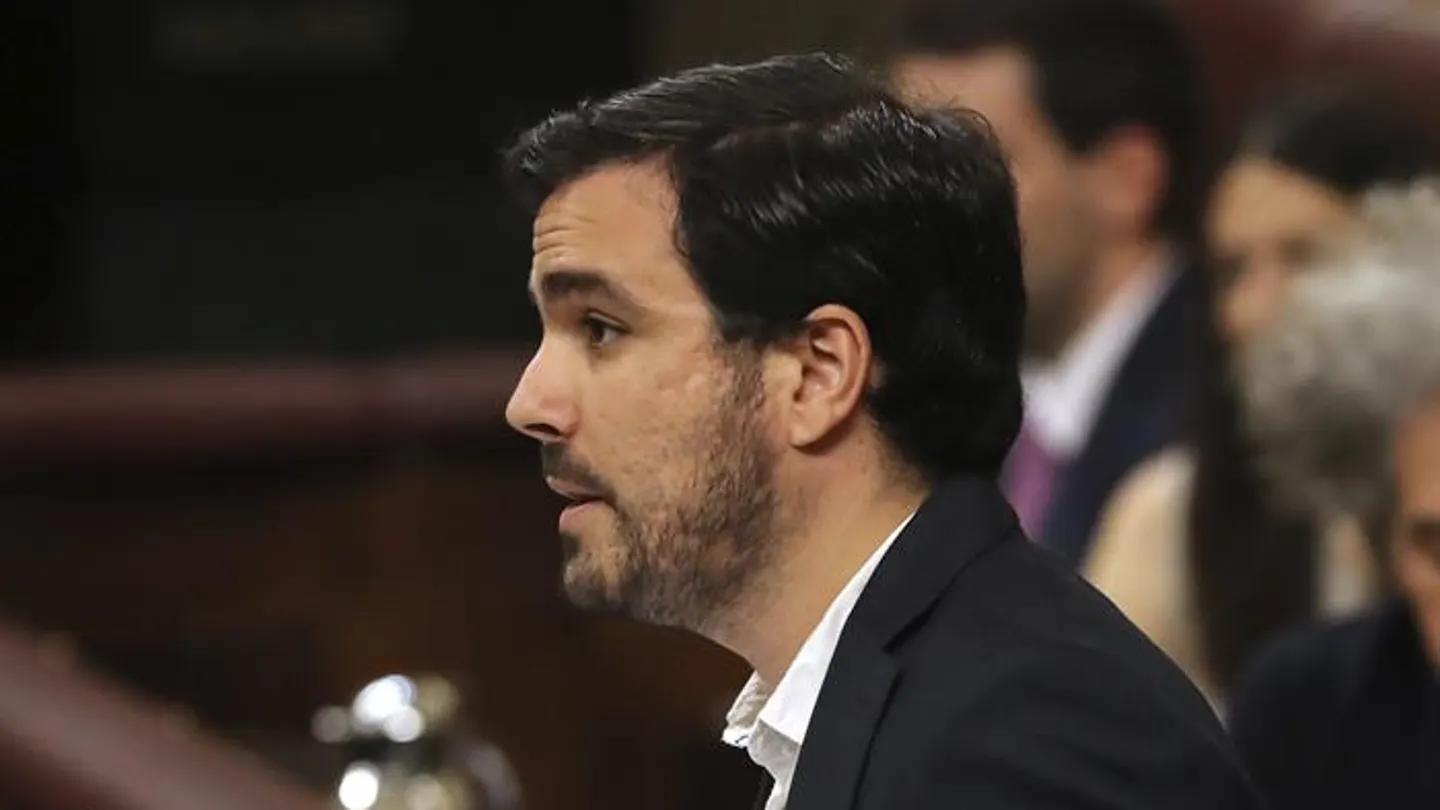 Alberto Garzón, líder de IU, durante la moción de censura en el Congreso Alberto Garzón, líder de IU, durante la moción de censura en el Congreso