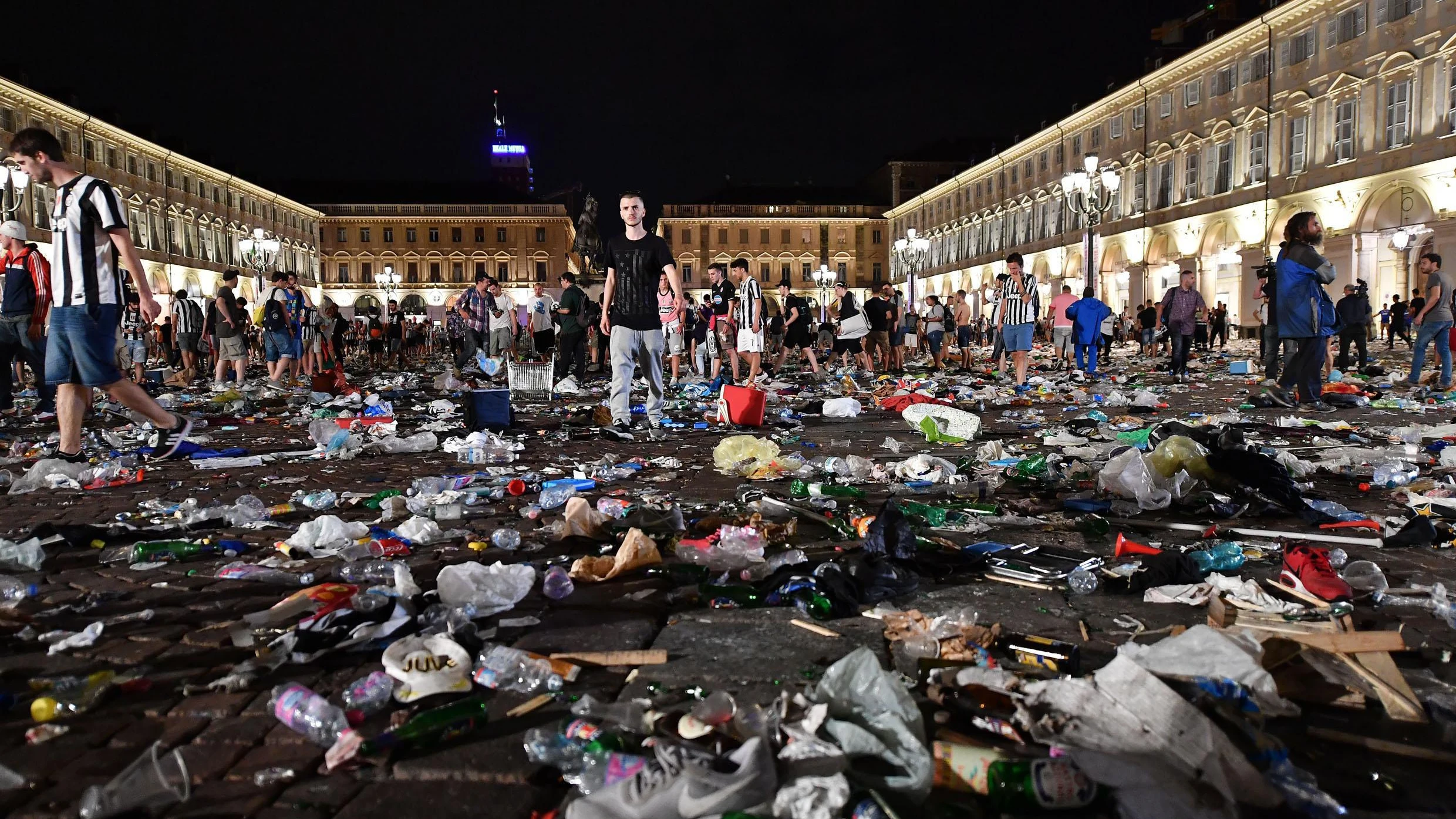 La imagen de la plaza de Turín tras la estampida