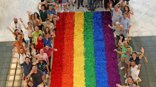 Bandera LGTBI del World Pride de Madrid Bandera LGTBI del World Pride de Madrid