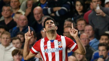 Diego Costa celebra un gol con el Atlético de Madrid