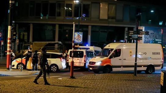 La brigada de explosivos en la Estación Central de Bruselas La brigada de explosivos en la Estación Central de Bruselas