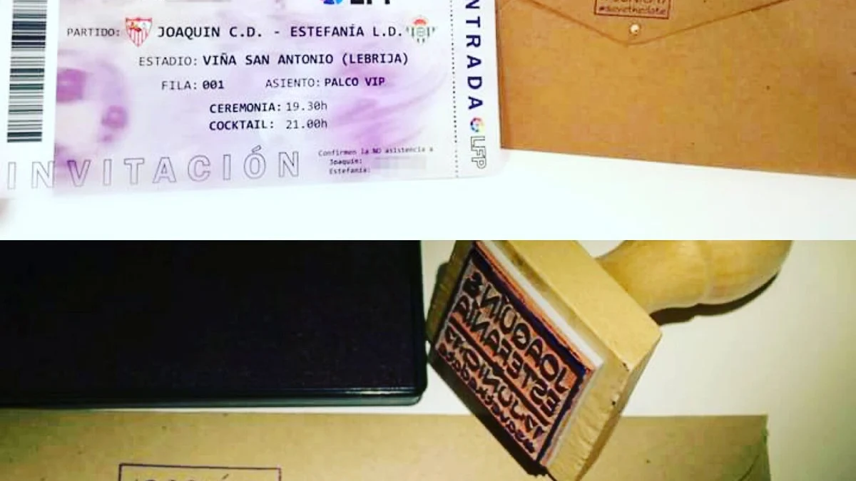 La genial invitación de boda entre Sevilla y Betis