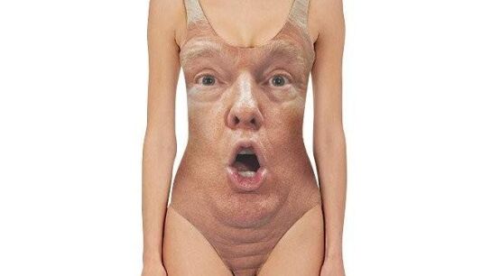 Ba&ntilde;ador con la cara de Donald Trump